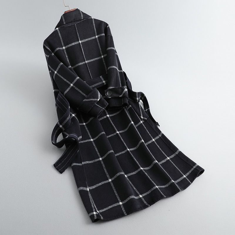 Amara - Elegant Checked Wool Coat