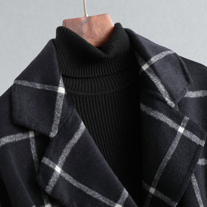 Amara - Elegant Checked Wool Coat